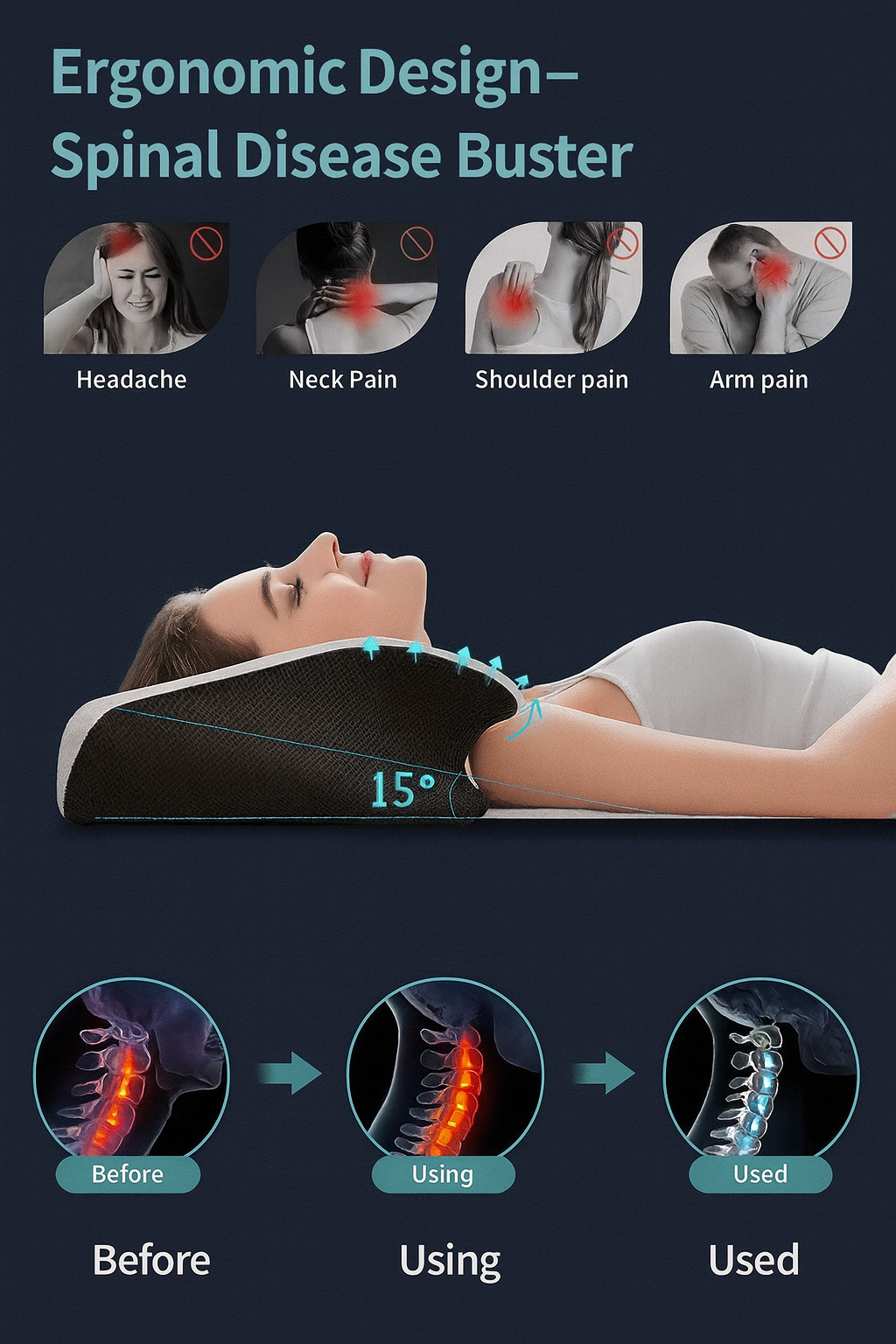 Ergonomisches Nackenkissen  – Schlafkorrektur & Haltungssupport